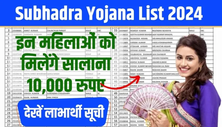 Subhadra Yojana List 2024